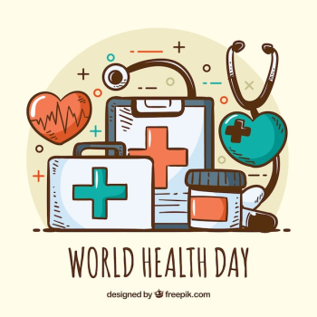 Health day background in hand drawn style