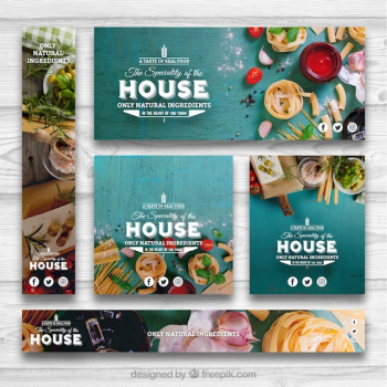 Healthy food banner set Healthy food banner set