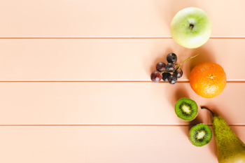 Healthy food composition with fruits and copyspace Healthy food composition with fruits and copyspace