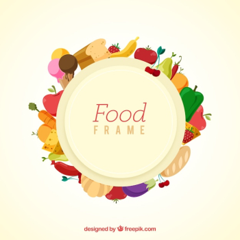 Healthy food frame with flat design
