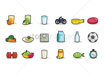 Healthy food icons Healthy food icons