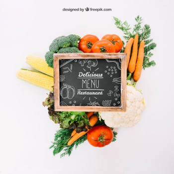 Healthy vegetarian mockup