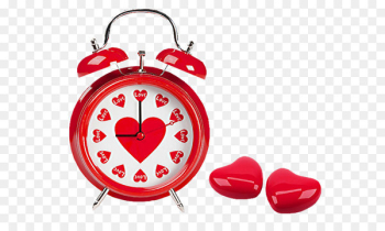 Heart Alarm clock Wallpaper - Red Hearts Love Clock PNG Clipart 