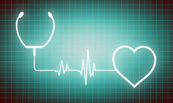 Heart and stethoscope - cardiology and medicine icons Heart and stethoscope - cardiology and medicine icons