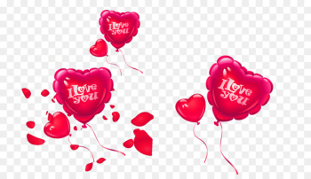 Heart Balloon Garden roses - Red heart-shaped balloon 