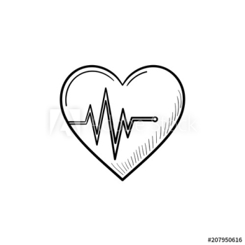 Heart beat rate hand drawn outline doodle icon Heart beat rate hand drawn outline doodle icon