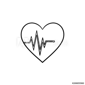 Heart beat rate hand drawn outline doodle icon Heart beat rate hand drawn outline doodle icon