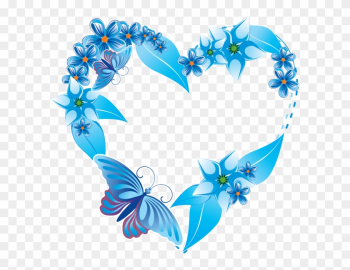 Heart Blue Flower Clip Art - Heart Blue Flower Clip Art