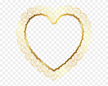 Heart Border - Gold Hearts Transparent Background