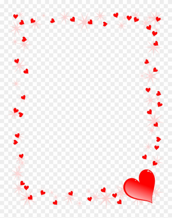 Heart Border Hearts And Pink Stars Free Borders Clip - Hearts And Stars Border