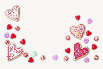 Heart cookies border, isolated on white | Free Photo - rawpixel Heart cookies border, isolated on white | Free Photo - rawpixel