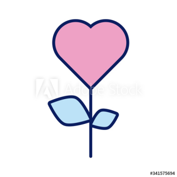heart flower solidarity line and fill style heart flower solidarity line and fill style