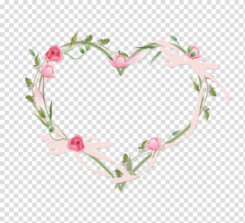 Heart frame illustration, frame Heart Flower Rose , Floral border design creative floral border pattern transparent background PNG clipart