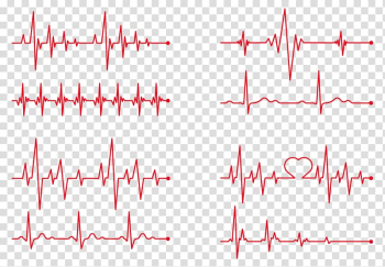 Heart rate Electrocardiography, red heart beat, lifeline illustration transparent background PNG clipart