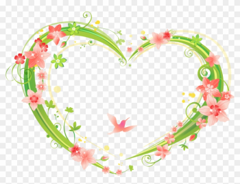 Heart-shaped Flowers Frame 2660*1914 Transprent Png - Flowers Frame Png Hd