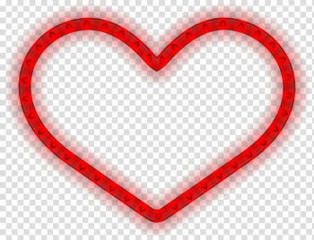 Heart-shaped red LED strips, Heart Red, Glowing Heart transparent background PNG clipart
