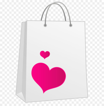 Heart Shopping bag Gift Clip art - Valentine Pink Heart Bag PNG Clipart 