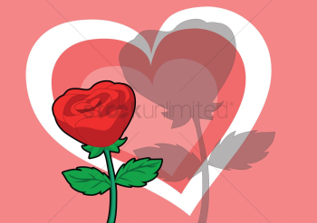 Heart symbol and rose Heart symbol and rose
