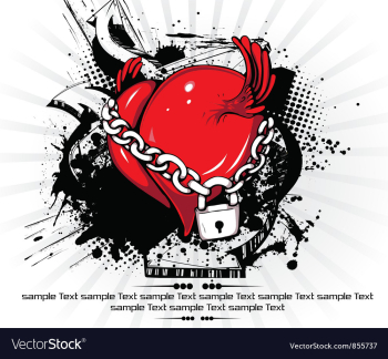 Heart with 3d arrows vector image Heart with 3d arrows vector image