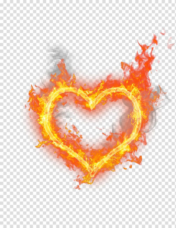 Heart with fire , Heart Fire Flame, Heart-shaped fire transparent background PNG clipart