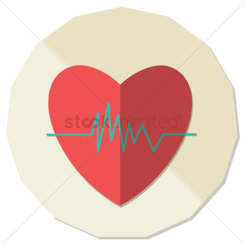 Heart with heartbeat line Heart with heartbeat line