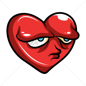 Heart with sad face