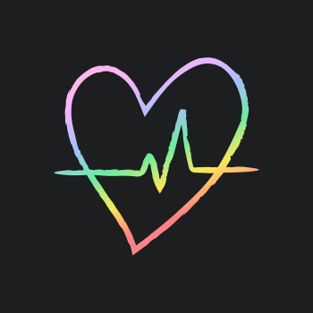 Heartbeat icon in holographic rainbow, vector… | Free stock illustration | High Resolution graphic
