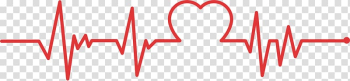 Heartbeat monitor illustration, Chart Heart rate Electrocardiography Red, Heartbeat line transparent background PNG clipart
