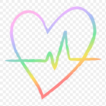 Heartbeat png icon in holographic rainbow,… | Free stock illustration | High Resolution graphic