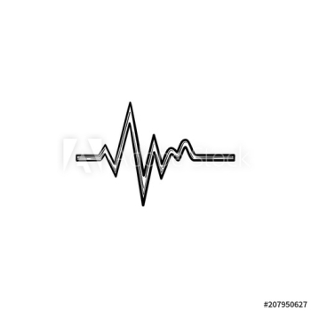 Heartbeat trace on cardiogram hand drawn outline doodle icon Heartbeat trace on cardiogram hand drawn outline doodle icon