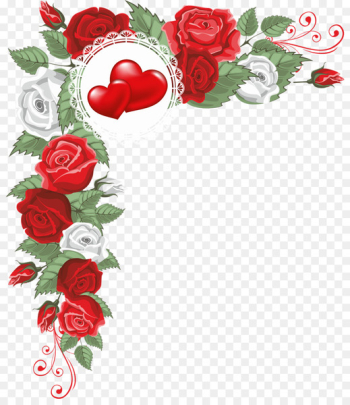 Hearts and Flowers Border - border material 