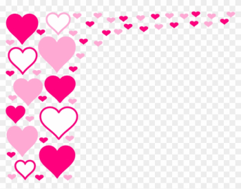 Hearts Sticker - Pink Heart Clipart Border Hearts Sticker - Pink Heart Clipart Border
