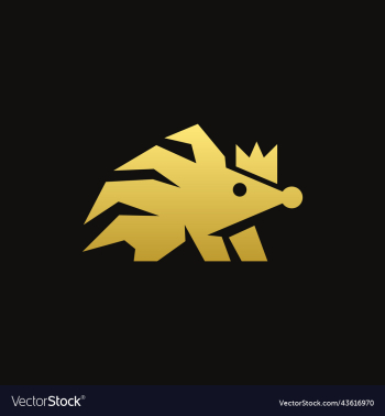 hedgehog crown animal geometric logo