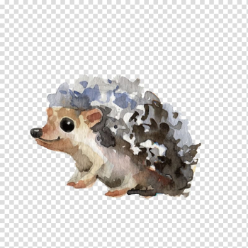 Hedgehog digital illustration, Hedgehog Paper Watercolor painting, Watercolor Little hedgehog transparent background PNG clipart