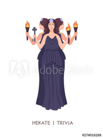 Hekate or Trivia - goddess of witchcraft, sorcery and magic in ancient Greek and Roman religion or mythology
