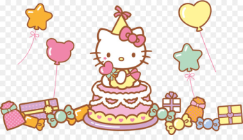 Hello Kitty Birthday cake Drawing - hello Hello Kitty Birthday cake Drawing - hello