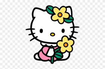 Hello Kitty Holding Flower - Flower Images To Color