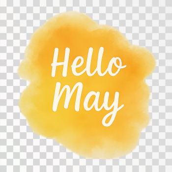 Hello May - Bright Yellow Watercolor Background Hello May - Bright Yellow Watercolor Background