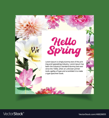 hello spring social media post branner design