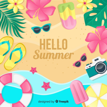 Hello summer background Free Vector Hello summer background Free Vector