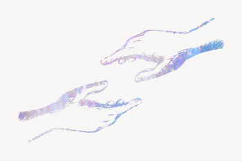 Helping hands holographic clipart, aesthetic | Free Vector Illustration - rawpixel