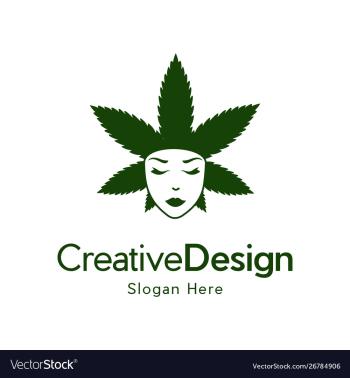 Hemp beauty face creative business logo vector image Hemp beauty face creative business logo vector image