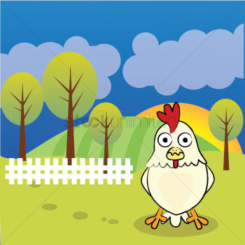Hen in a field Hen in a field