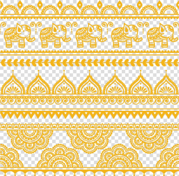 Henna Mehndi Tattoo Illustration, Thai elephant retro pattern material, elephant and mandala pattern illustration transparent background PNG clipart