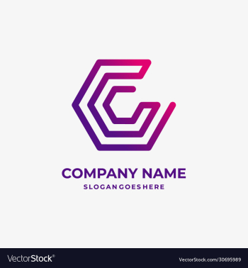 hexagon c letter logo design template