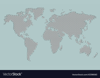 hexagon shape of world map