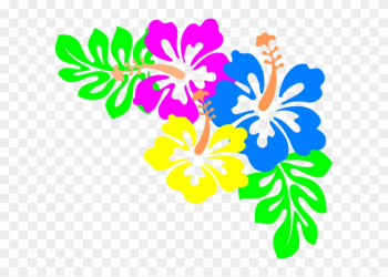 Hibiscus Clip Art - Hawaiian Flowers Border Png