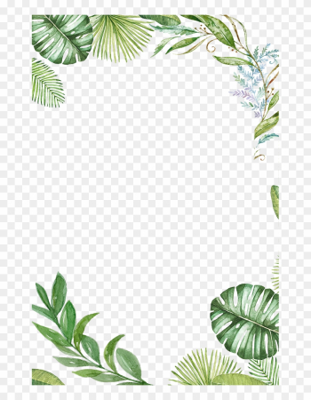 Hibiscus Leaf Clipart Download - Tropical Leaf Frame Png