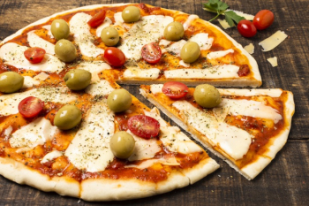 High angle of freshly baked pizza Free Photo High angle of freshly baked pizza Free Photo