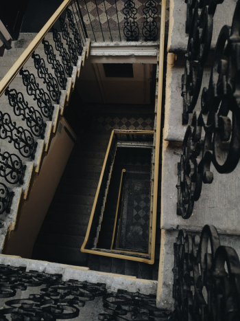 High-Angle Photo of Staircase